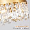23.6 Inches Luxury Chandeliers Crystal Living Room Bedroom Decorative Lights Simple Modern Dining Room LED Lighting