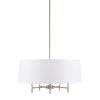 5-Light White Drum Shade Chandelier