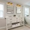 2-Light Soft Gold Wall Sconce Faceted Crystal Shade Wall Light