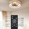 Caged Ceiling Fan with Lights Remote Control,Semi -embedded Modern Ceiling fans, 6 Speeds Reversible Blades, 4 LED Bulbs Include(White)