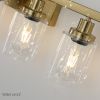 Golden 6-Light Vanity Light with Clear Glass Shades, Modern Iron Metal Bathroom Wall Fixture for Mirror