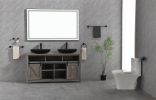 96in. W x48 in. H Framed LED Single Bathroom Vanity Mirror in Polished Crystal Bathroom Vanity LED Mirror with 3 Color Lights Mirror for Bathroom Wall