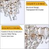(Same as W1340102270/L5003) Gold Crystal Chandeliers,Large Contemporary Luxury Ceiling Lighting for Living Room Dining Room Bedroom Hallway